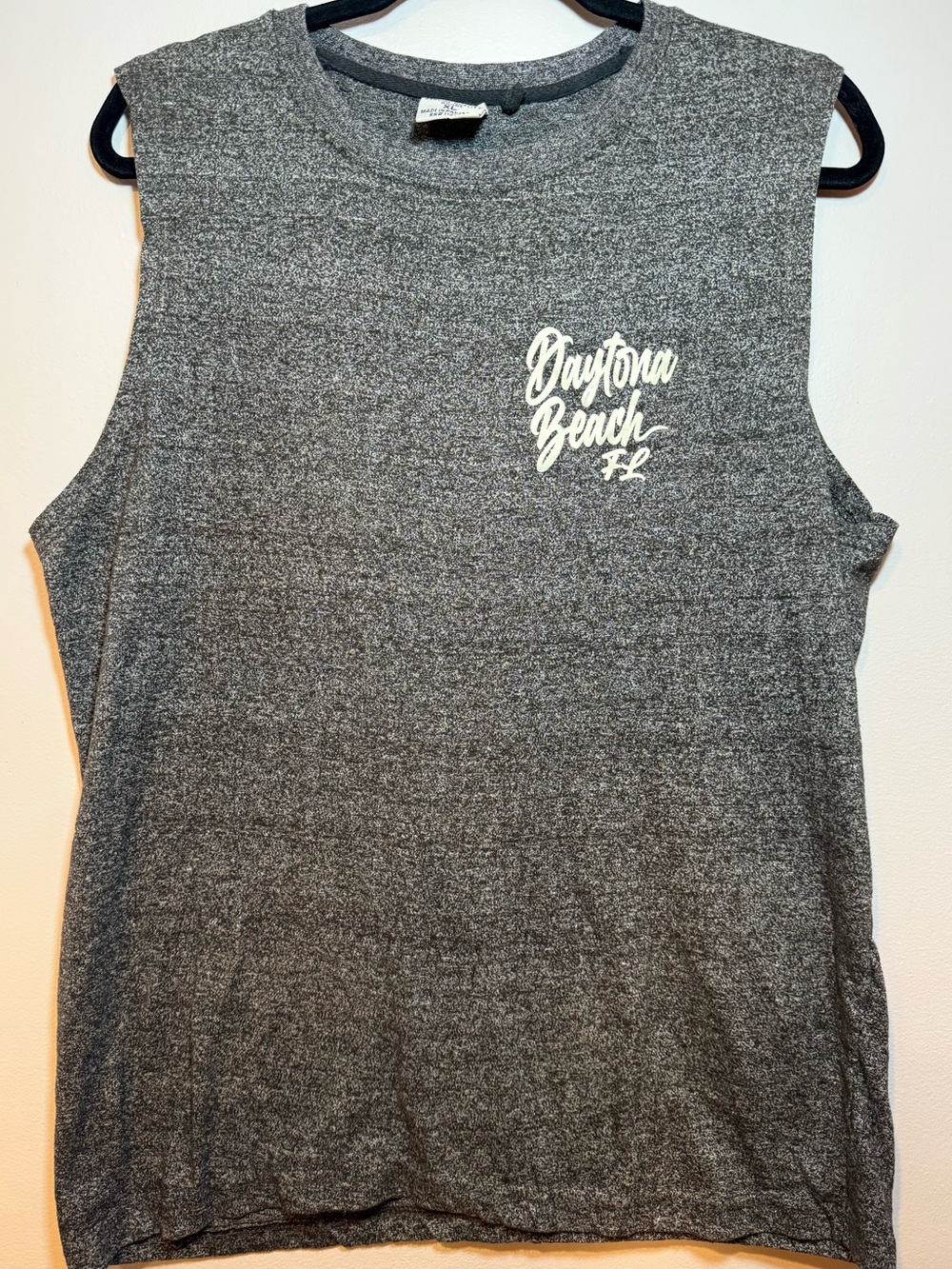 U.S. Vintage Men's Daytona Beach, FL Heather Gray Muscle Tank Top Size XL